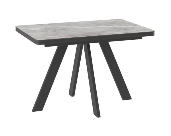 Стол BOBY RADIAL-120 stone grey st cer/черный