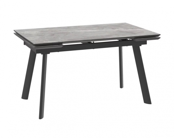 Стол MILANA FOUR-140 stone grey st cer/черный