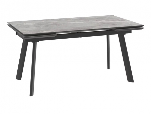 Стол MILANA FOUR-160 stone grey st cer/черный