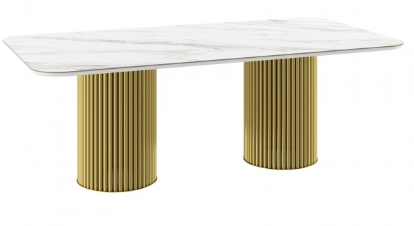 Стол ASKAR-220 calakatta gold mat premium cer/золото