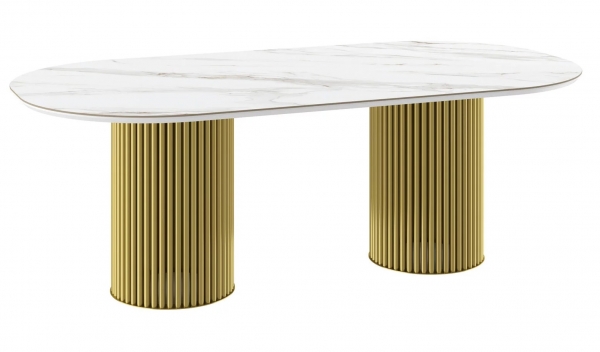 Стол ASKAR SOFT-220 calakatta gold mat premium cer/золото